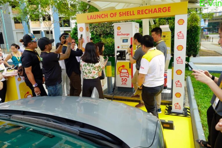 Shell Recharge EV chargers installation at 10 petrol stations in Singapore