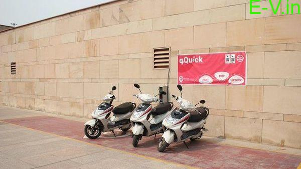 e-scooters at 4 Delhi Metro Stations
