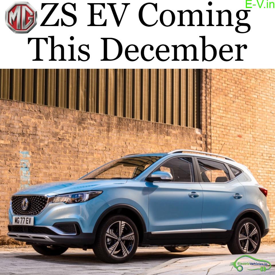 MG ZS EV will be launched in India by December