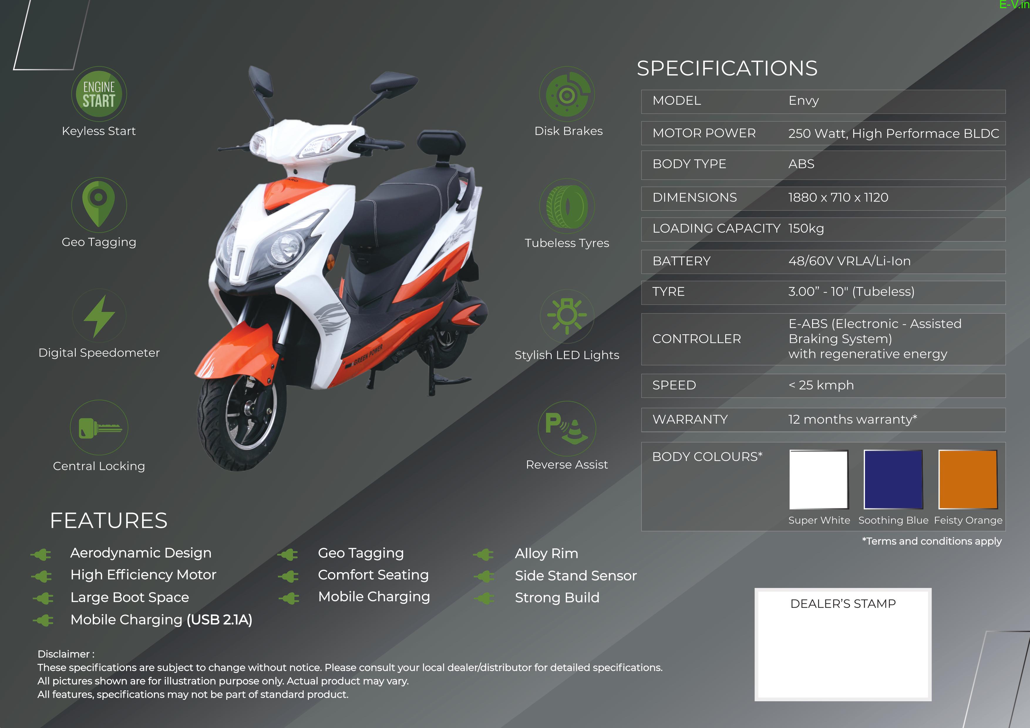 Go Green with Envy Electric Scooter India's best electric vehicles