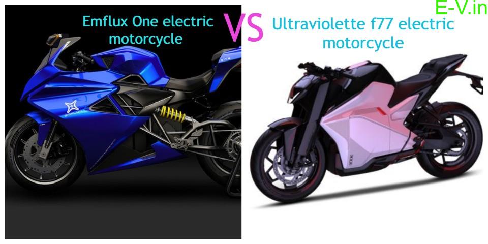 Emflux one Vs Ultraviolette f77 electric motorcycle