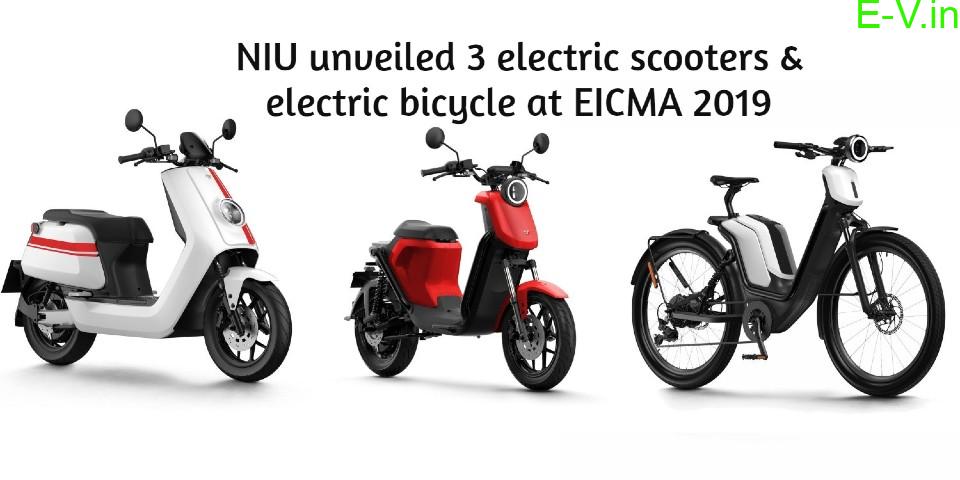 NIU unveiled 3 electric scooters