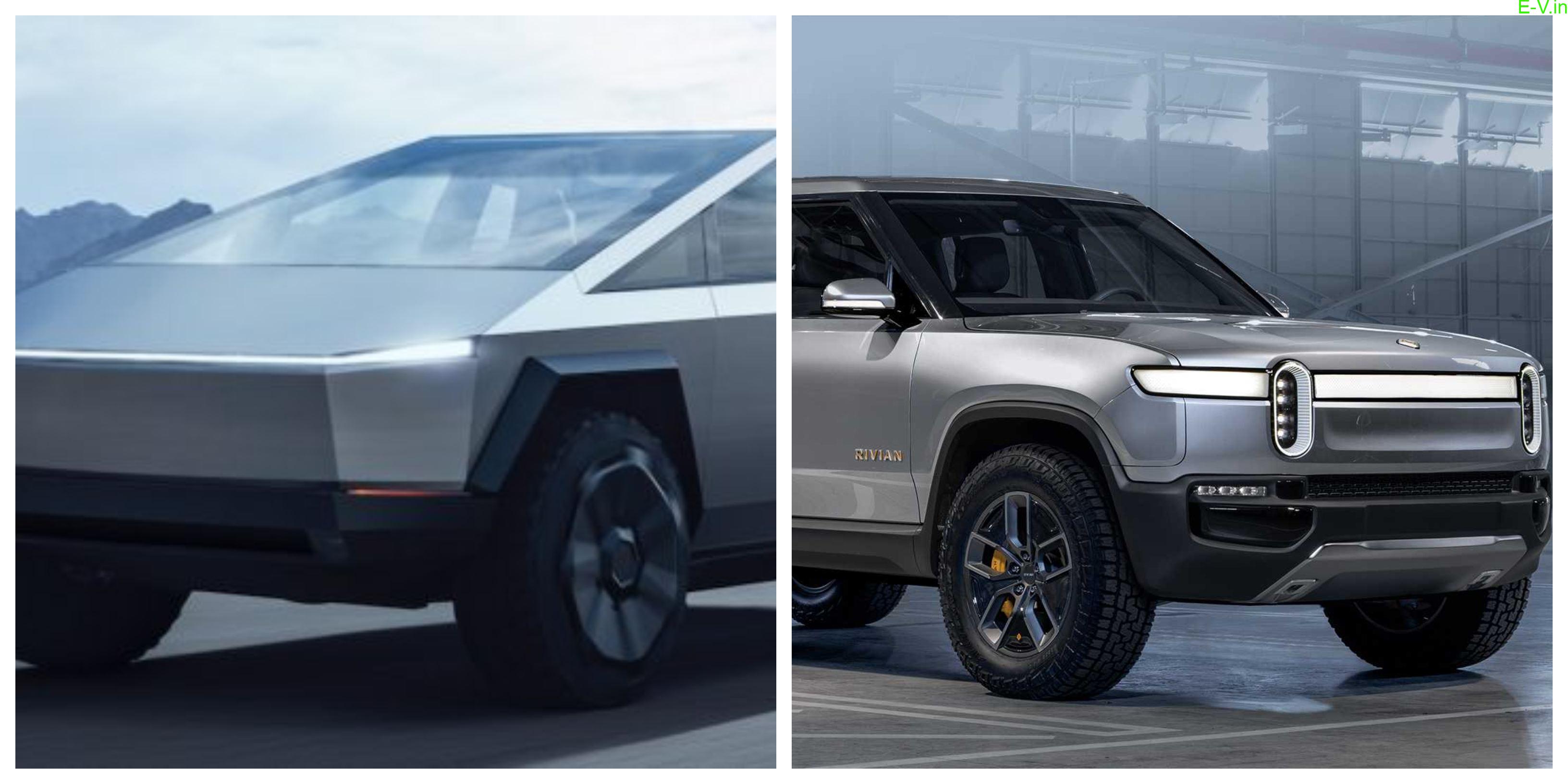 Tesla Cybertruck Vs Rivian R1T Electric Pickup India s Best Electric 