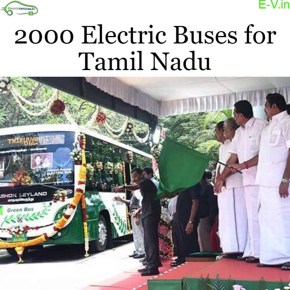 Tamil Nadu Government to introduce 2000 Electric buses