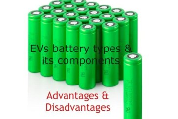 EVs battery types & its components, advantages & disadvantages