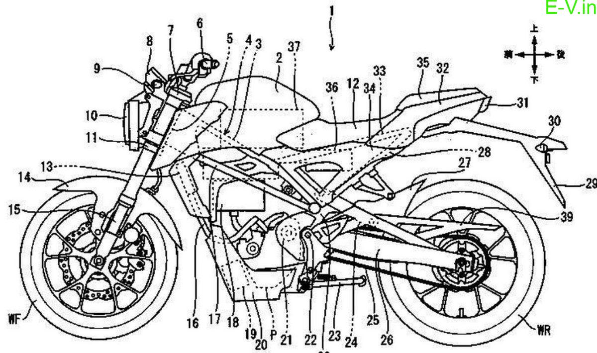 Honda patents electric motorcycle