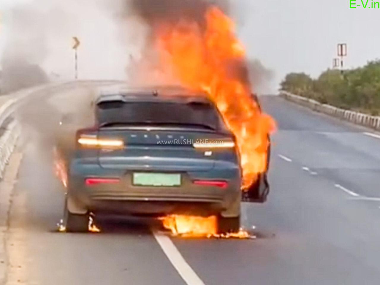In Chhattisgarh, a Volvo C40 Recharge Electric SUV caught fire