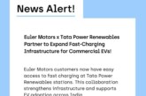 Euler Motors Partners with Tata Power Renewables to Offer Seamless Charging Solutions