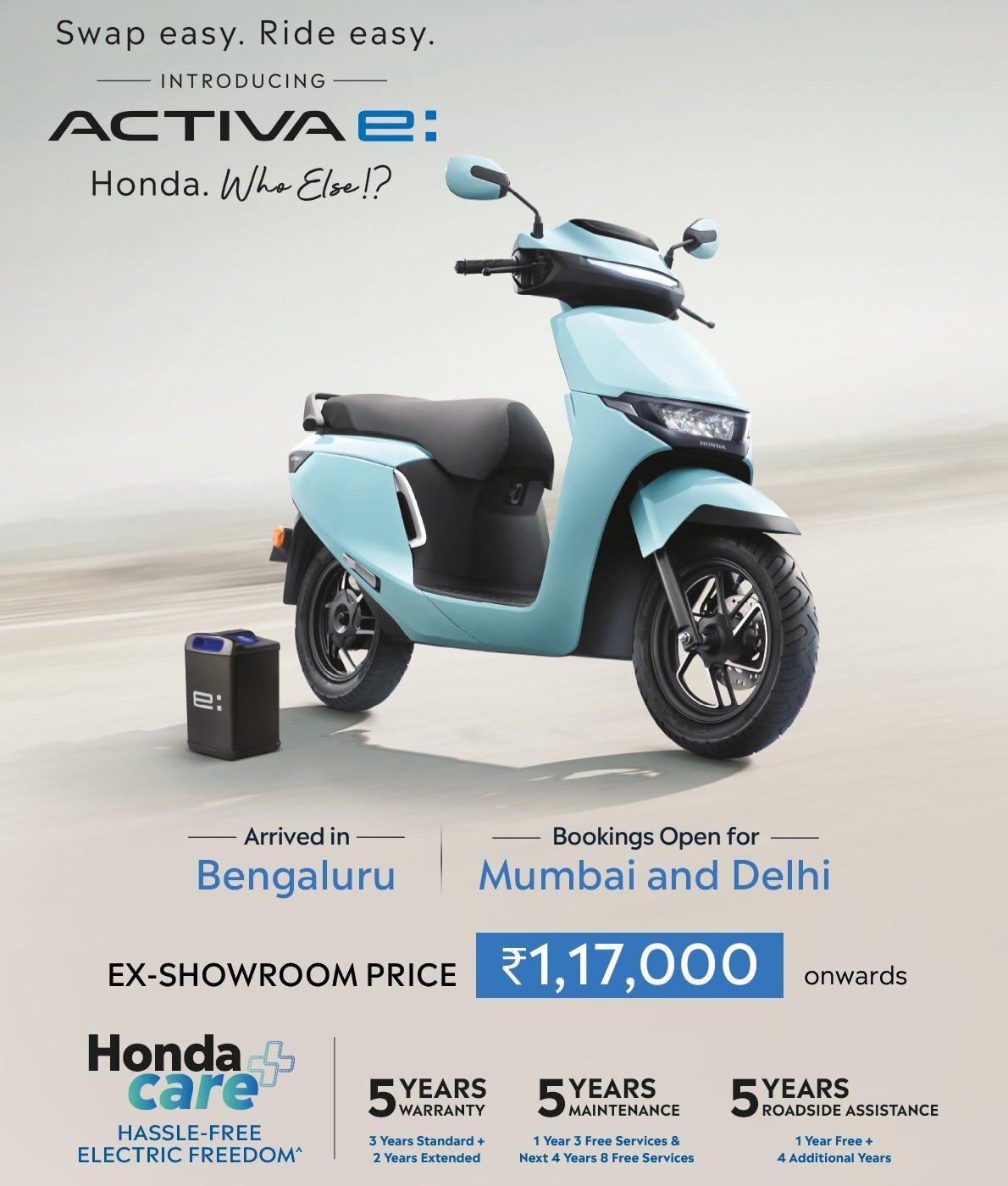 Ativa First Model Honda’s First Electric Scooter Activa E Now at Dealerships - India's ...