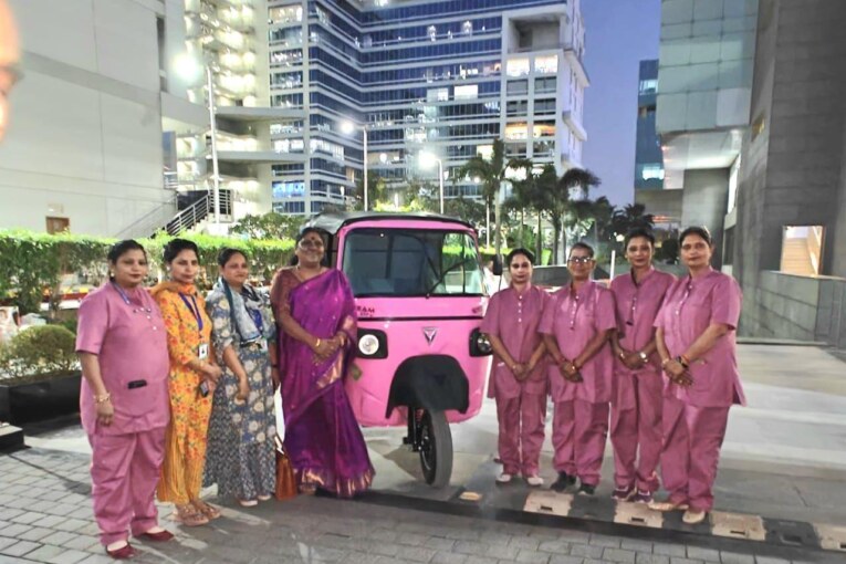 Omega Seiki Mobility Launches 2,500 Pink Auto Rickshaws Driven by Women Across India
