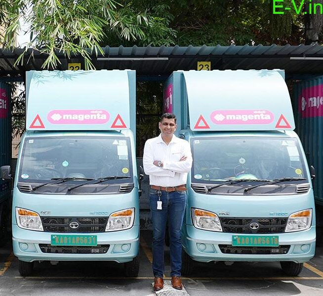 Mr.-Maxson-Lewis-Founder-CEO-Magenta-Mobility-with-the-fleet-of-Tata-Ace-EVs-low